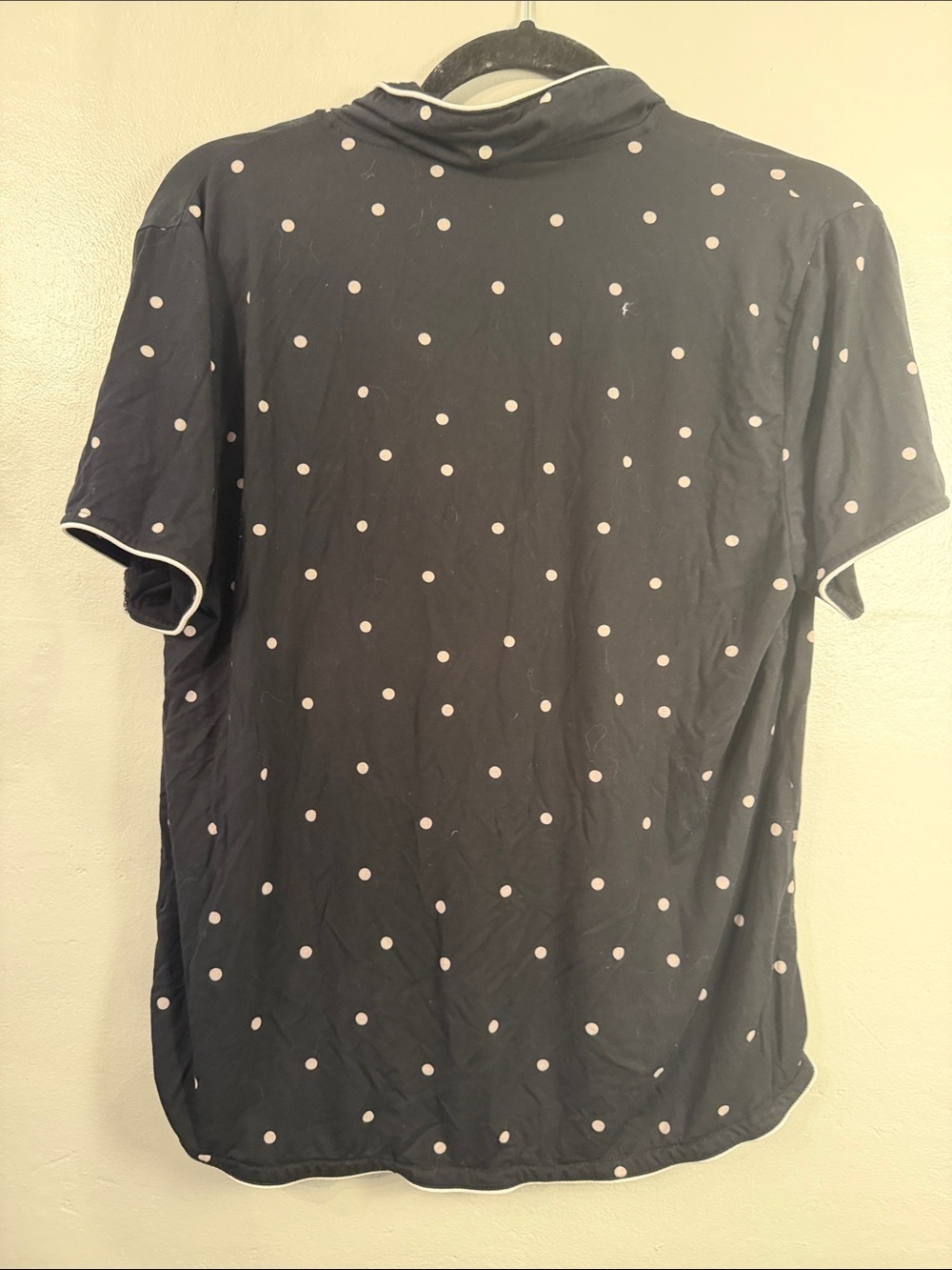State Of Day Womens Fluid Knit Notched
Pajama Set Deep Black Polka Dot Small - Picture 7 of 16